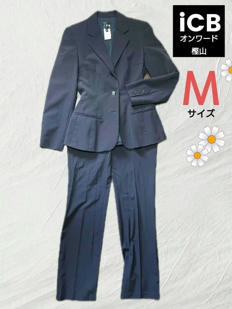 Mサイズ【iCB】オンワード樫山、ネイビー、パンツスーツ - メルカリ