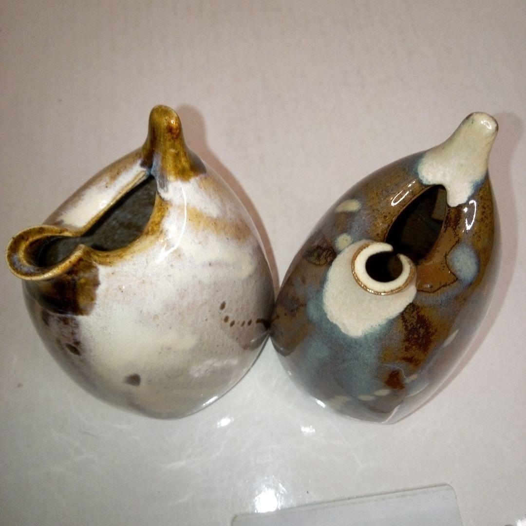 酒器 越中瀬戸焼 釈永由紀夫作 雷鳥徳利と卵盃 - メルカリ