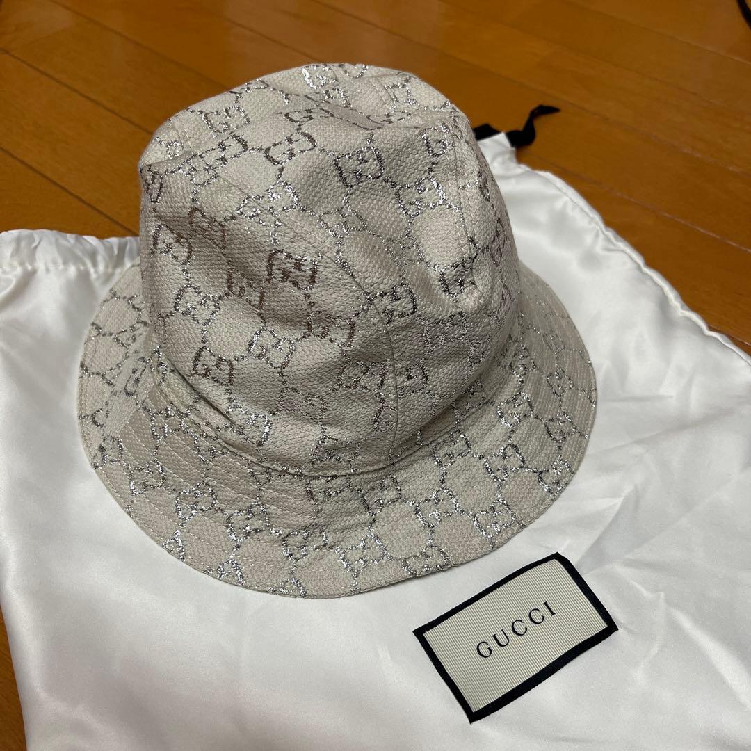 試着のみ 未使用 GUCCI 帽子 ラメバケットハット レディース - メルカリ