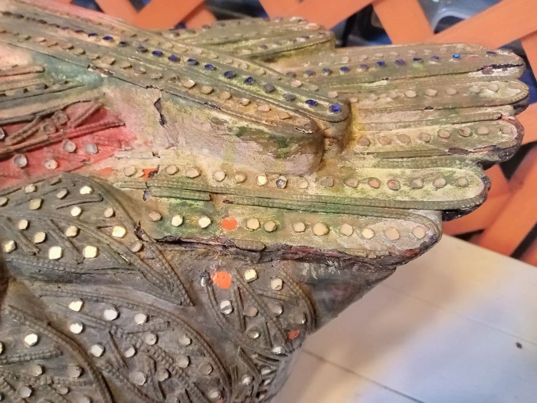 木彫りの三つ頭鴨 三ツ頭鳥 アジアンアート 民芸品 共命鳥 キメラ