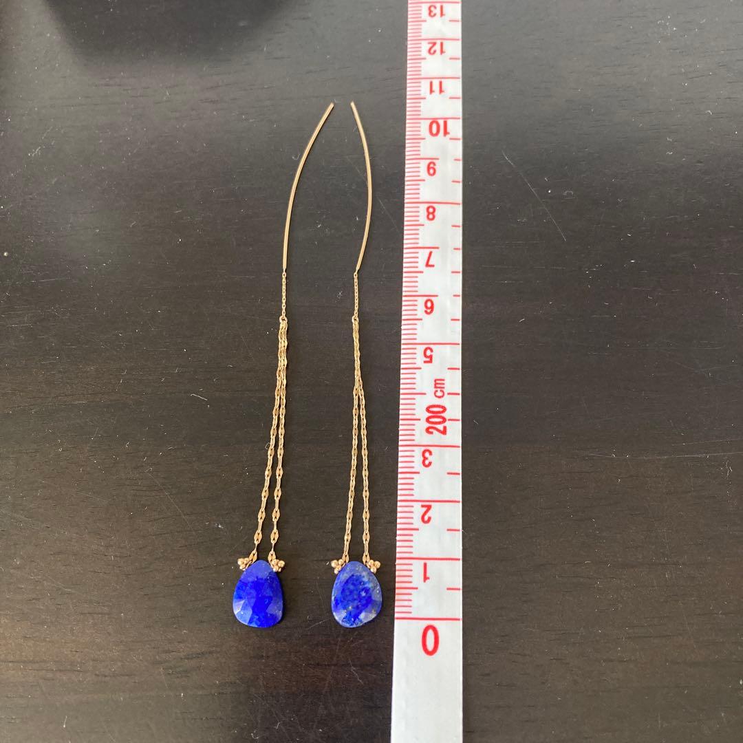 スタージュエリー横浜限定 ラピスラズリ チェーンピアス k10イエロー