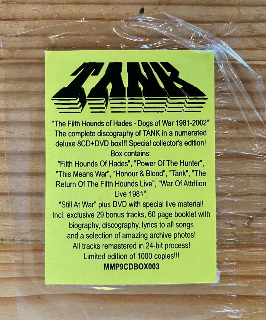 TANK 8CD+1DVD Boxセット NWOBHM タンク