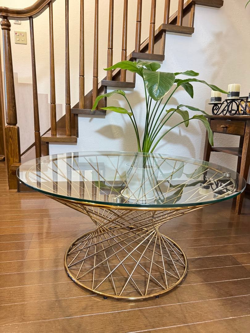 FrancFrancマーリアコーヒーテーブル マーリア コーヒーテーブル クリア×ゴールド（φ800） | Francfranc