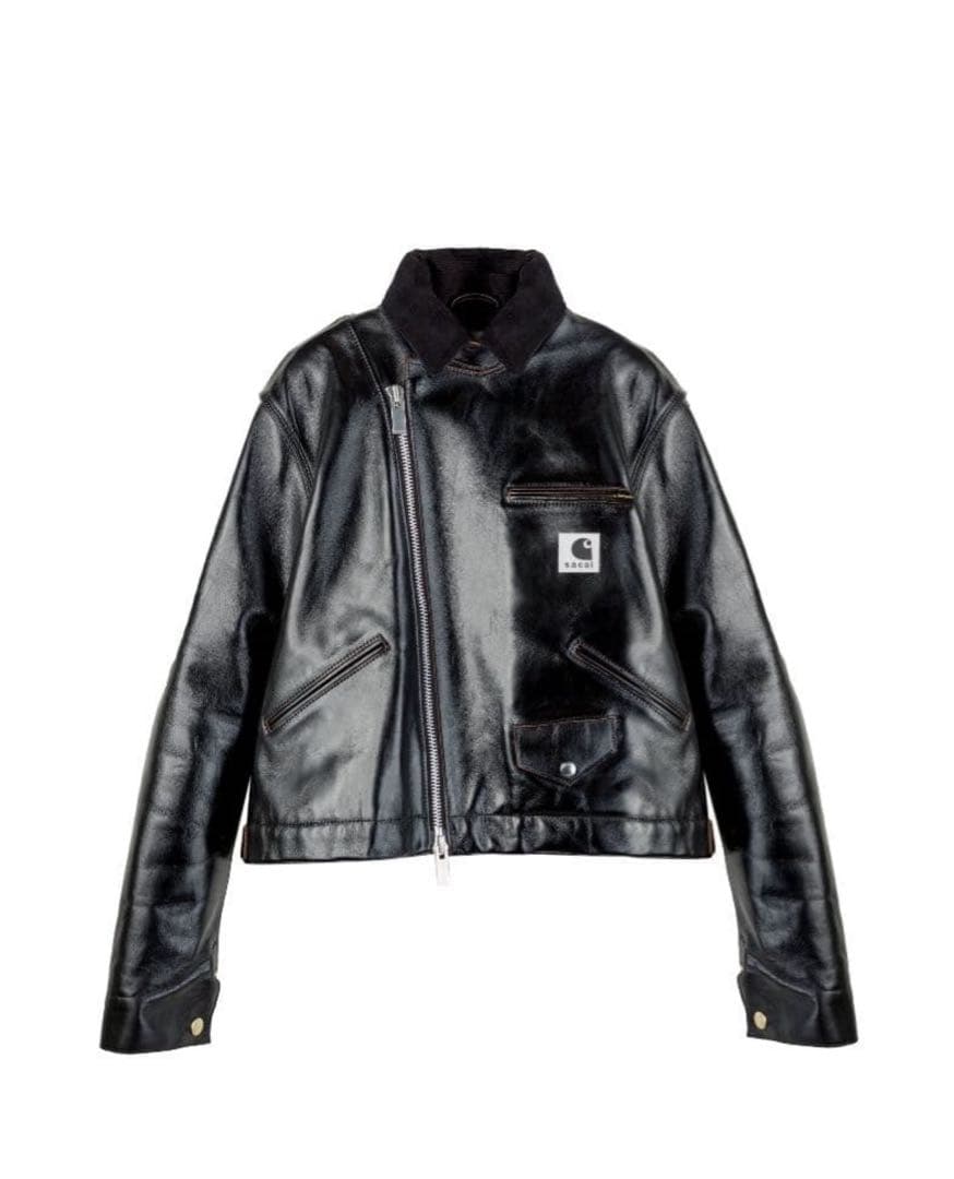 黒1 S sacai carhartt wip レザー ジャケット 新品 タグ付 - メルカリ