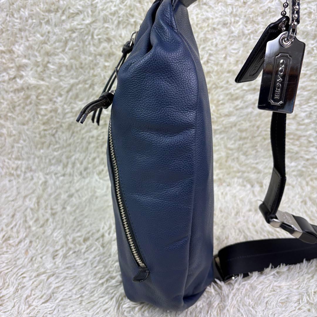 希少色 極美品 コーチ トンプソン ボディバッグ レザー シボ革