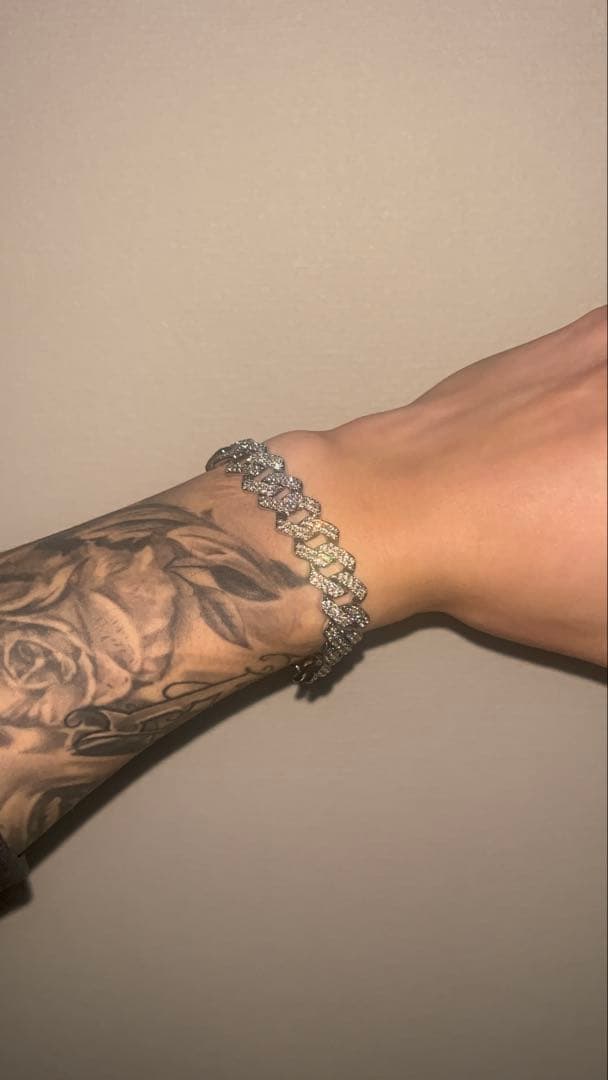 マイアミブレスレット シルバーゴールド モアサナイト18cm - メルカリ