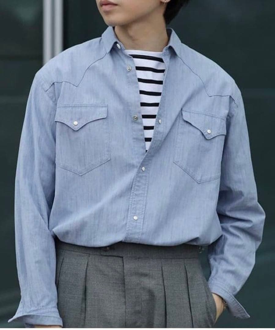 AUBERGE / SERGE ROSE シャンブレー ウエスタンシャツ 38 - メルカリ