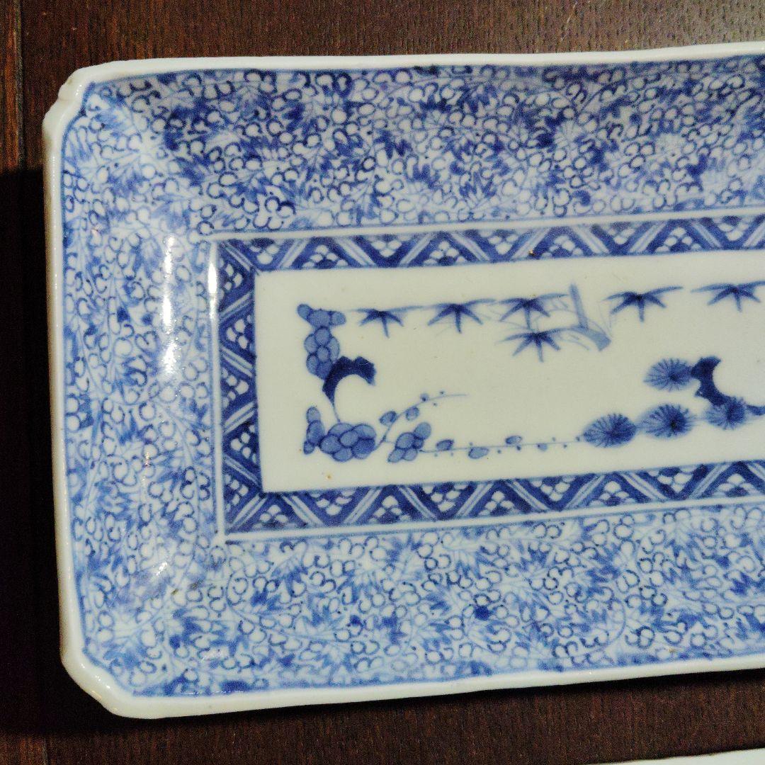 古伊万里、長皿2客、無傷