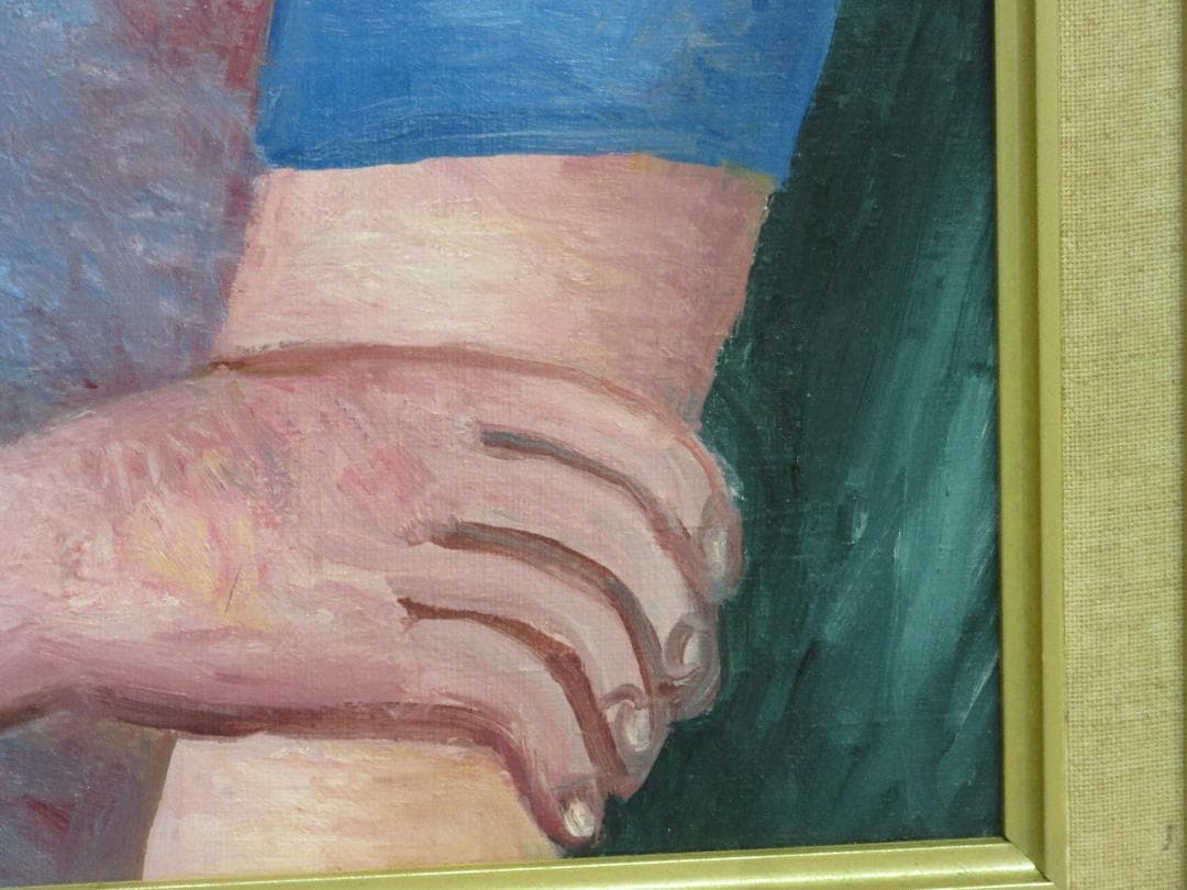 若い女性像・額装済み　キャンバスに油彩画（F10号53×45.5cm）人物画