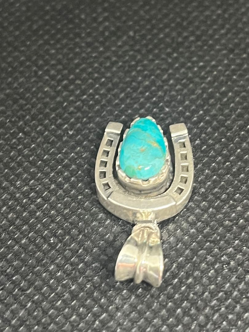 シルバー ターコイズ ネックレストップ 馬蹄 ホースシュー ネイティブ 約6g