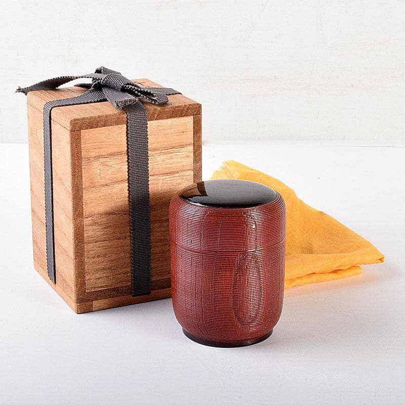 茶道具　輪島塗　久世宗春作　千筋涌茶入　棗　共箱　V　6886 sanka 茶道具 輪島塗 朱塗 網目蒔絵 棗 共箱 V R5814 sanka 茶道具