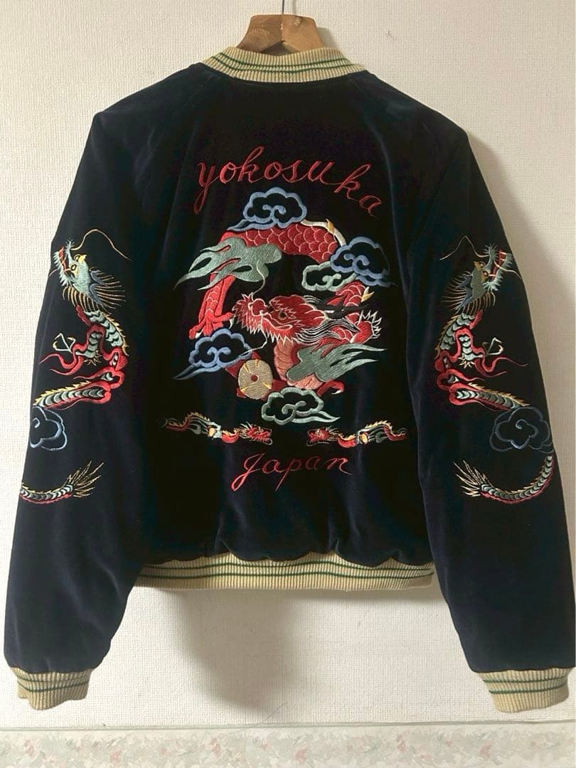 テーラー東洋スカジャン リバーシブル 別珍×サテンキルト L TT11147