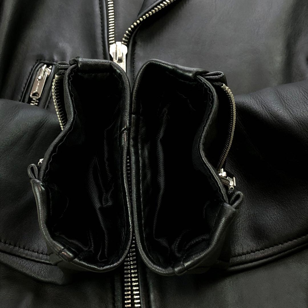 エディフィス 羊革 ラムレザー ダブル ライダース Mサイズ ブラック