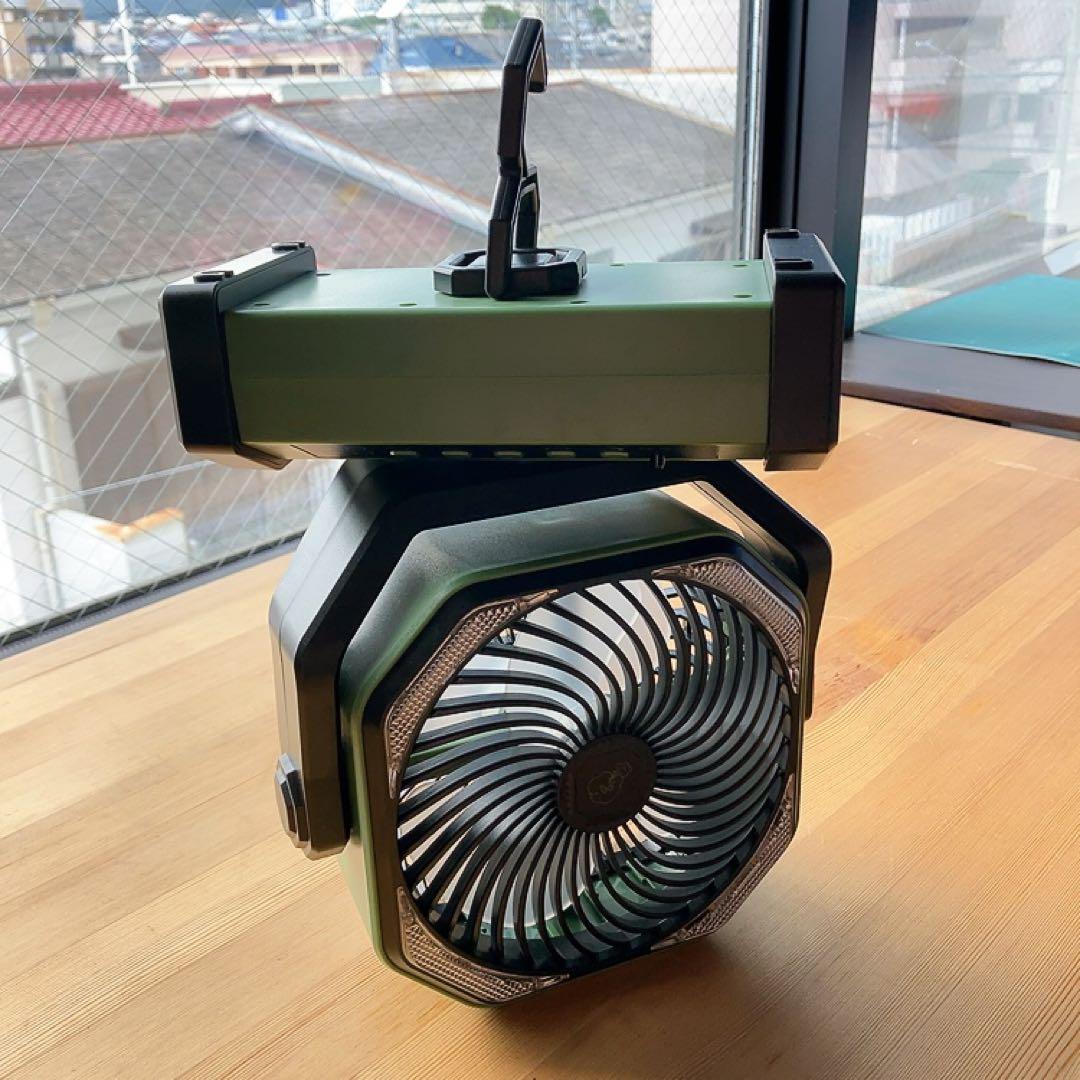 これは便利！多機能充電式扇風機 キャンプ スマホ充電可 ライト付 防災
