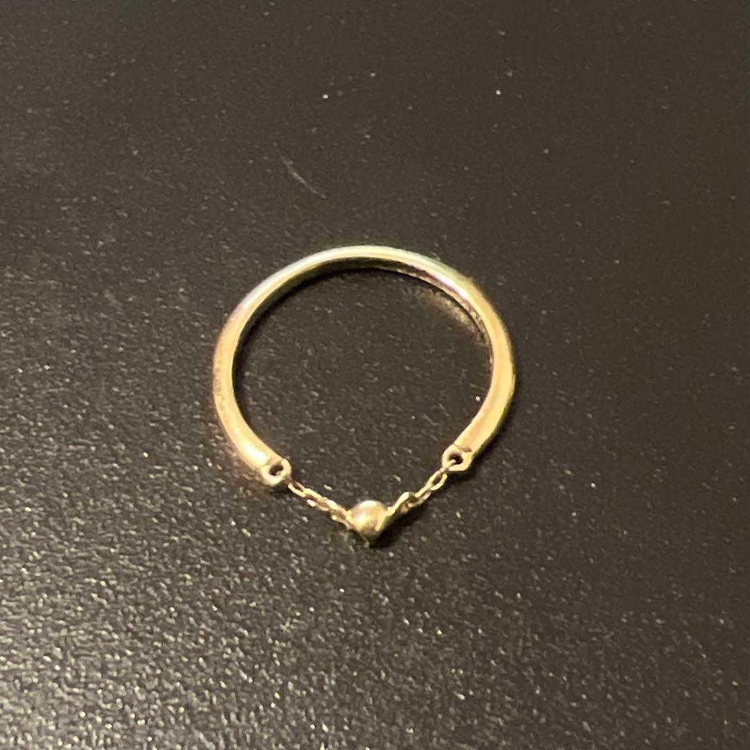 ete チェーンリング K10YG ダイヤモンド 0.01ct 3号