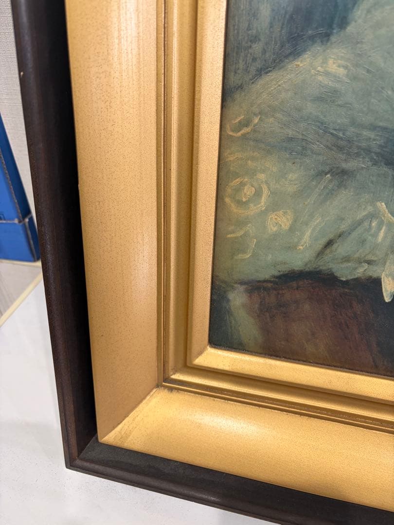 昭和レトロ ルノワール 帽子の女 F15号 高さ72cm横幅61cmレリーフ工芸