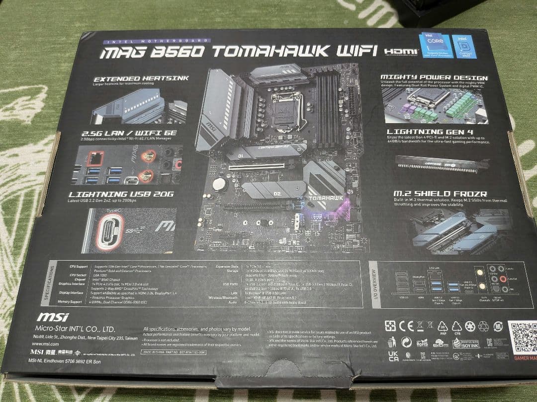 マザーボード MSI MAG B560 TOMAHAWK WIFI + i5-11400F