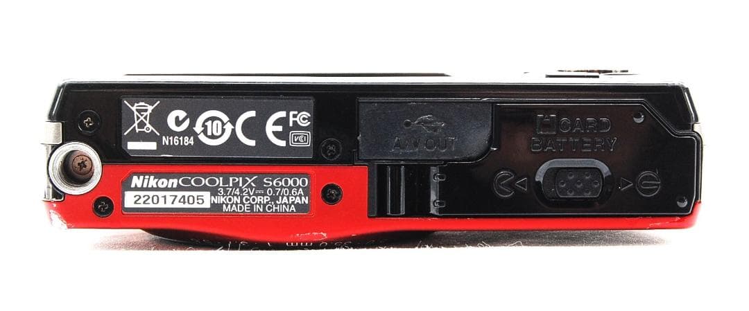 【動作確認済】Nikon Coolpix S6000 レッド バッテリー充電器付