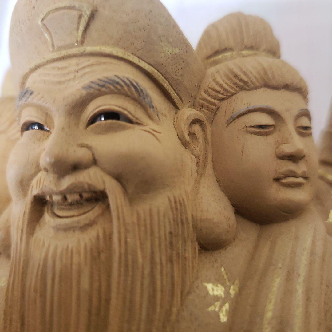 Bフライデー蔵出し特価仏像特上彫り香木 三面大黒天5寸立 眼入五穀