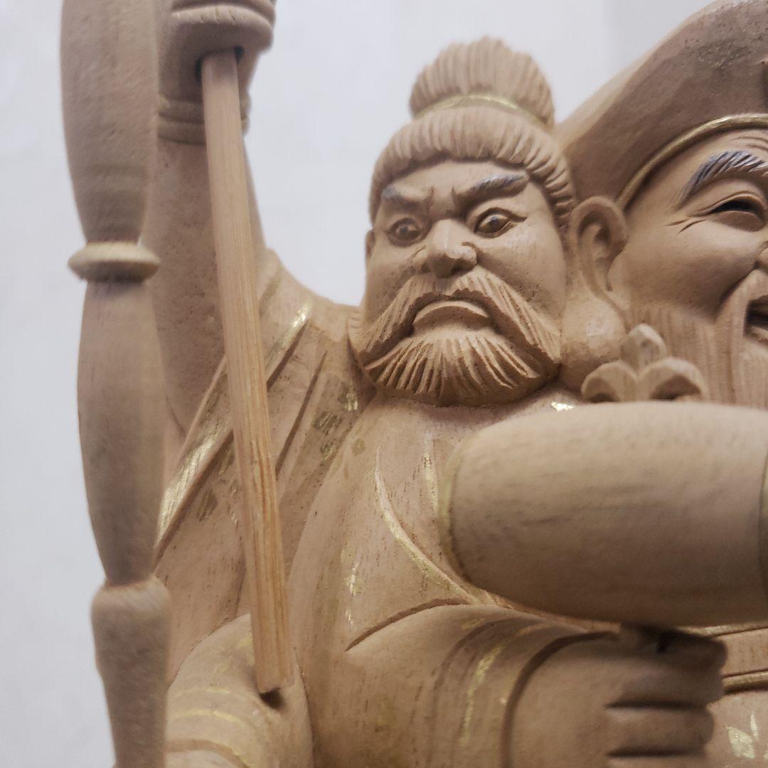 Bフライデー蔵出し特価仏像特上彫り香木 三面大黒天5寸立 眼入五穀