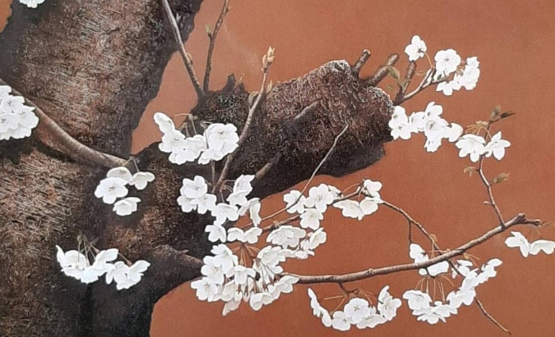 河合美江、「白桜譜」、希少画集の額装画、四季、風景、人気作品