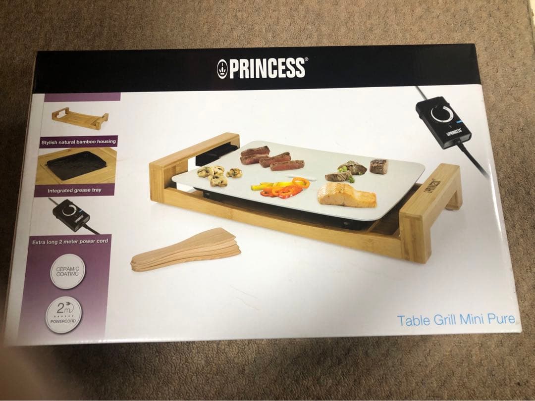 新品未使用　PRINCESS テーブルグリルミニピュア　箱、取扱い説明書付き プリンセス（PRINCESS） 選べる2大特典 ホットプレート テーブルグリル