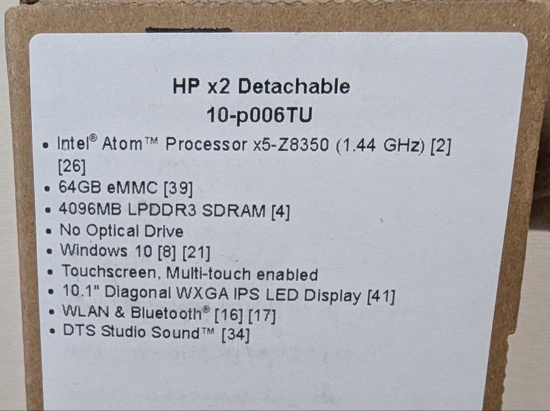 HP ノートパソコン 新品 x2 タブレット 10インチ Windows10