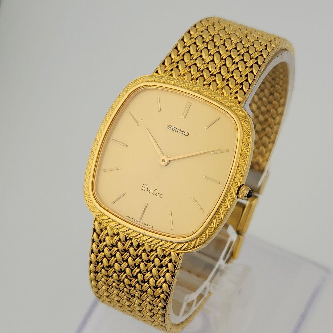 【稼働 新品電池】セイコー ドルチェ 8N40-5040 ゴールド文字盤 セイコー SEIKO ドルチェ ペアウォッチ 8N40-5040 4N20-5160 クオーツ