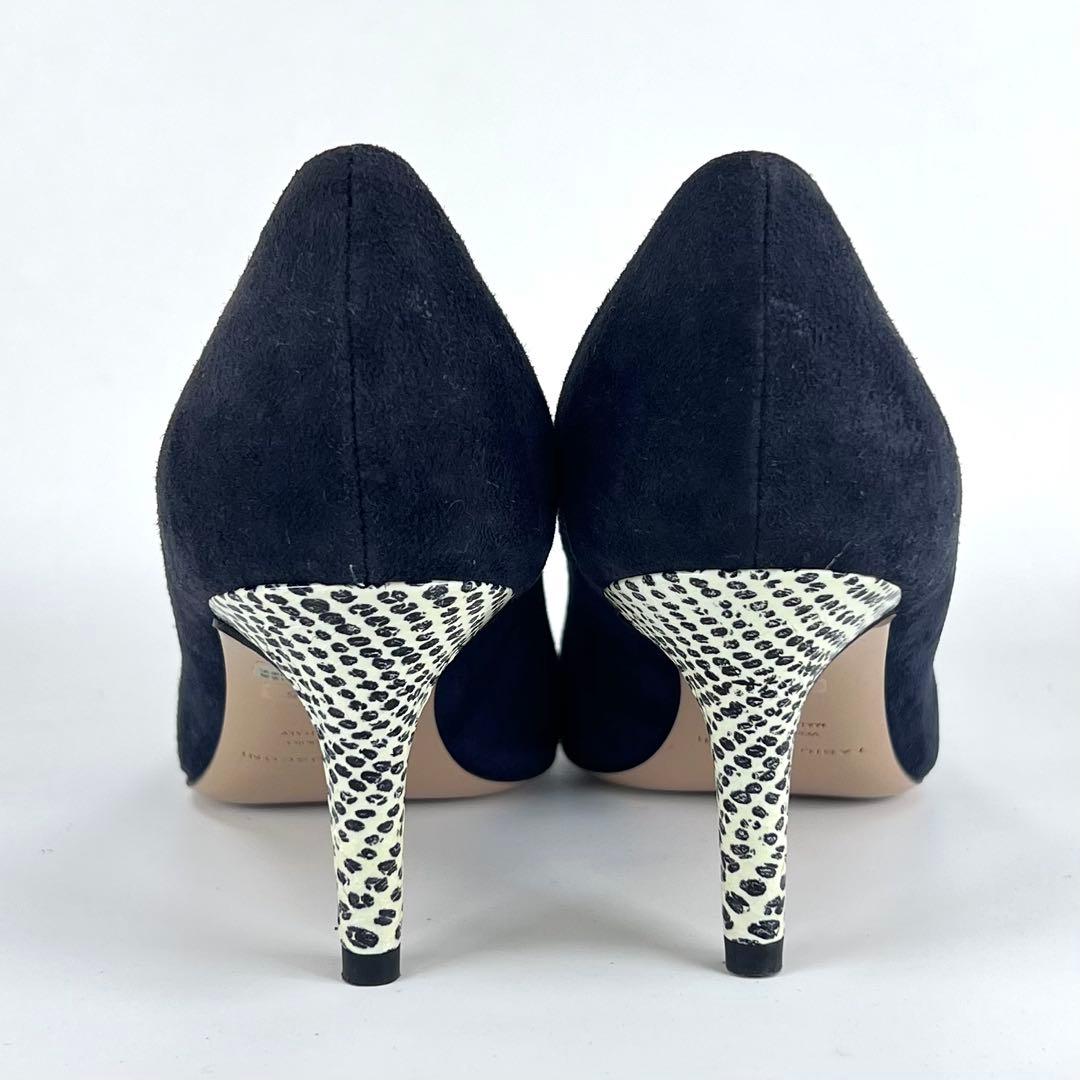 レア新品未使用】ファビオルスコーニ スエード パンプス ネイビー 22.5