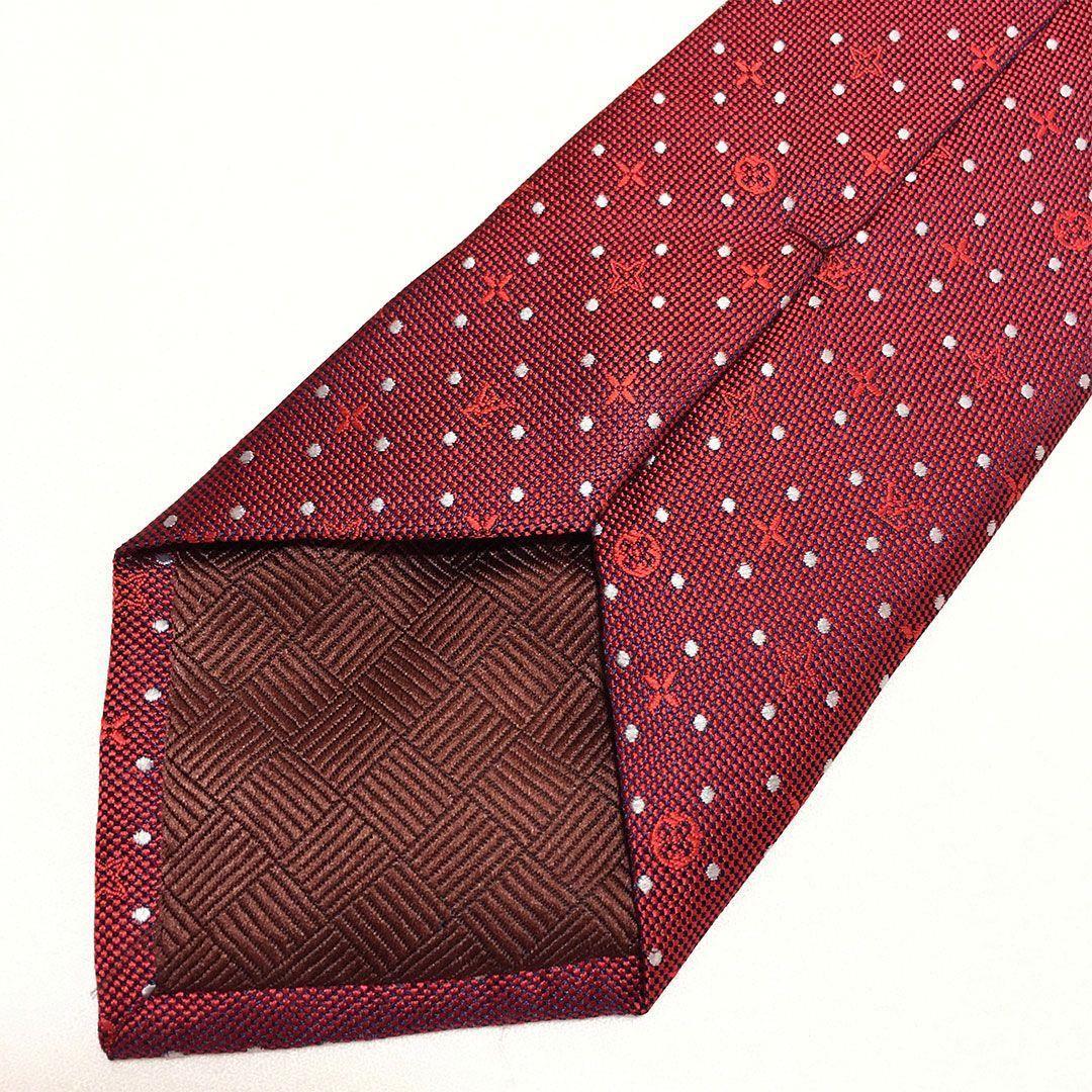 未使用級 ルイヴィトン Louis Vuitton ネクタイ レッド モノグラム