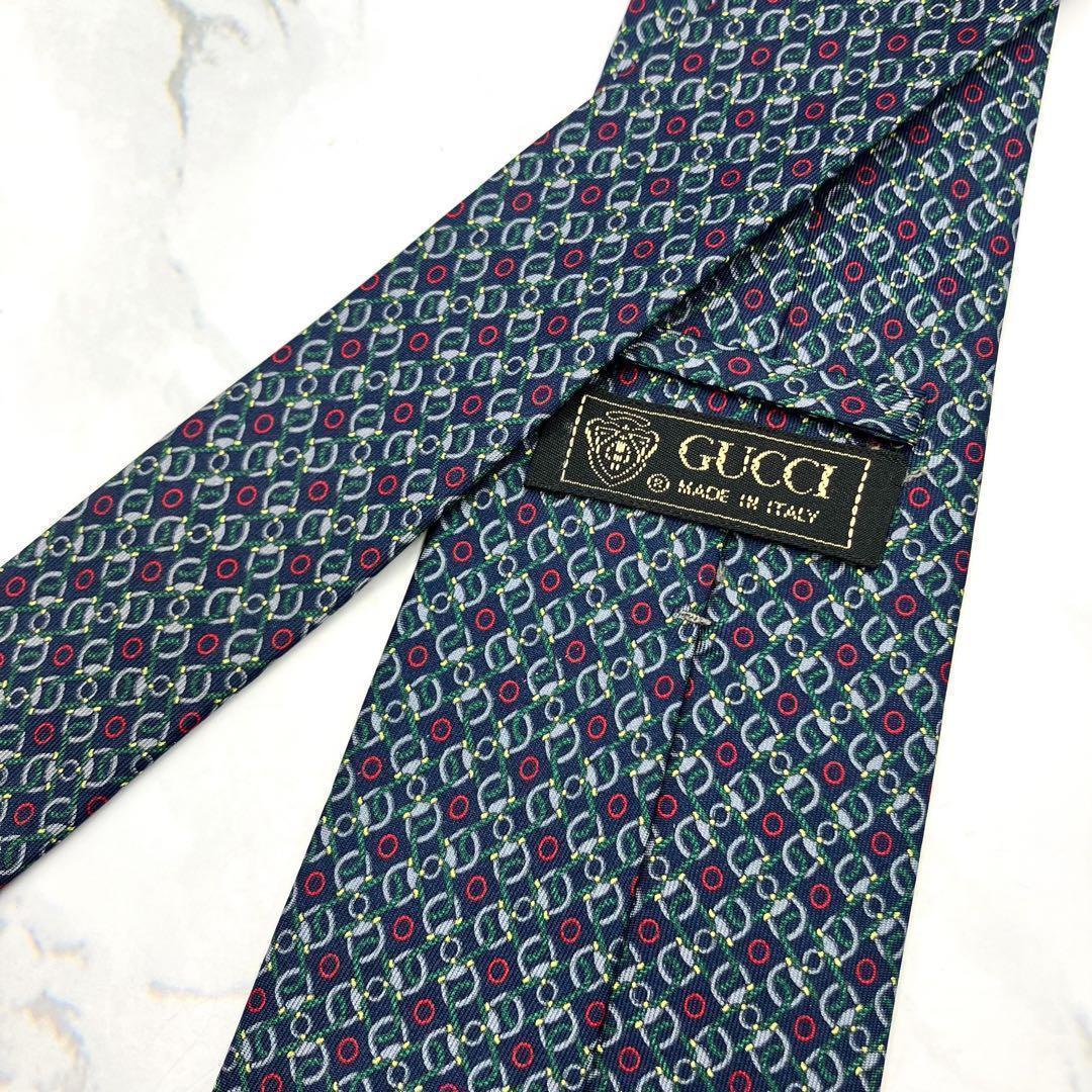 ◇良品◇ GUCCI グッチ ネクタイ 青色 幾何学模様 高級感 - メルカリ