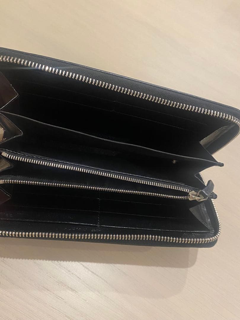 美品 GUCCI グッチ サイフ 財布 GGスプリーム ラウンドジップ 黒