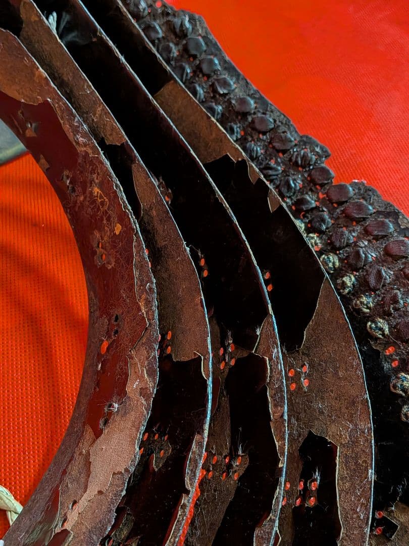 戦国武士時代本歌数百年前当時物兜シコロ残骸資料凄まじい姿景色稀少