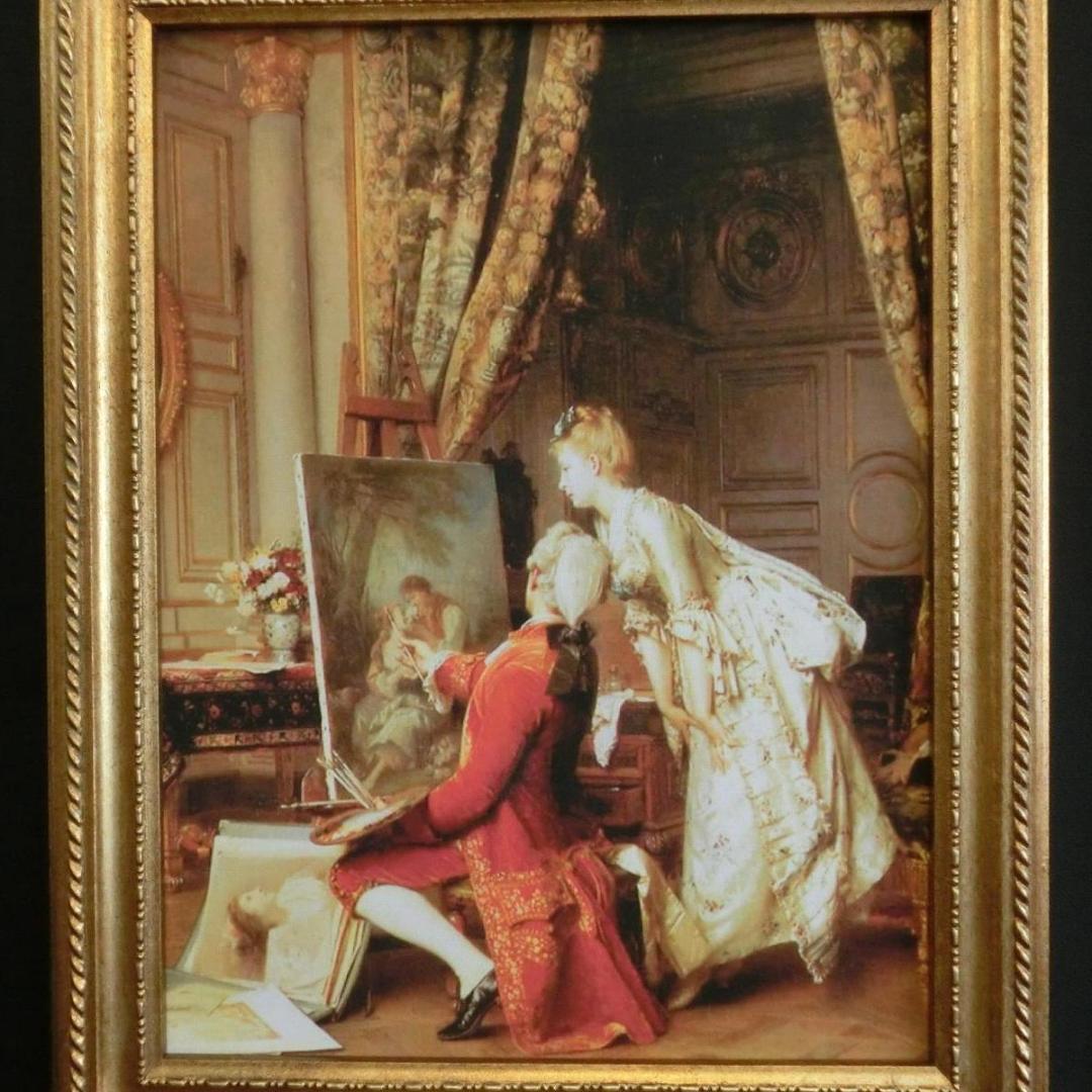 ロココ調 貴族の額絵 デッサン アンティークゴールド アクリルセット