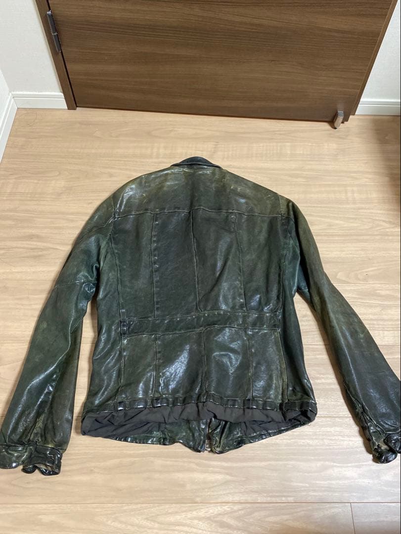 訳あり定価17万 giorgio brato レザージャケット カーキブラウンの通販