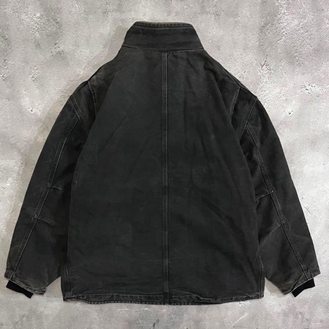 カーハート】裏ボア スタンドカラー ダックジャケット 革タグ ビッグ