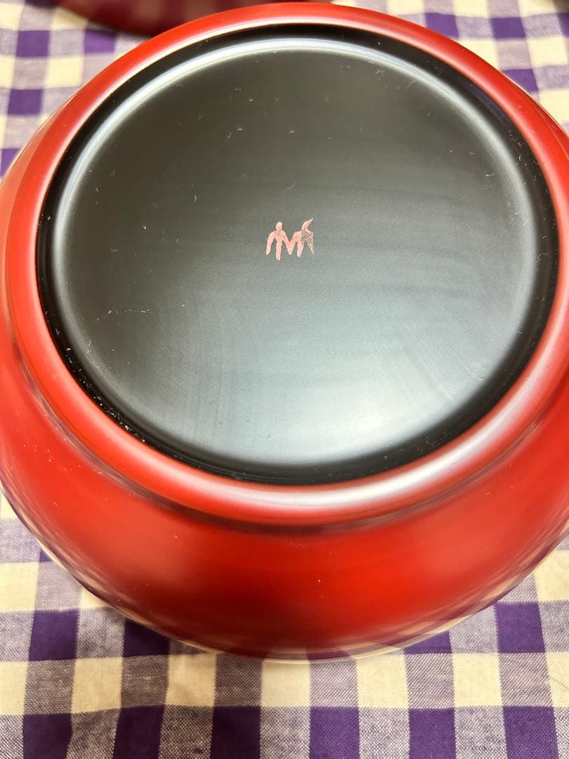 お重 玉山 保男 本朱 六寸丸重