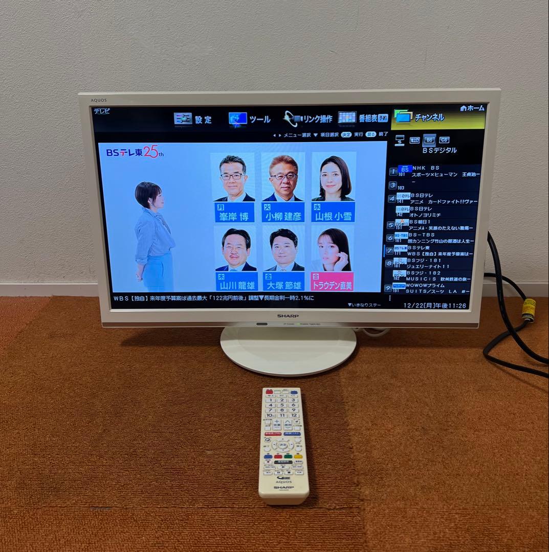 シャープ 液晶テレビ AQUOS 2T-C24AD ハイビジョン 外付HDD