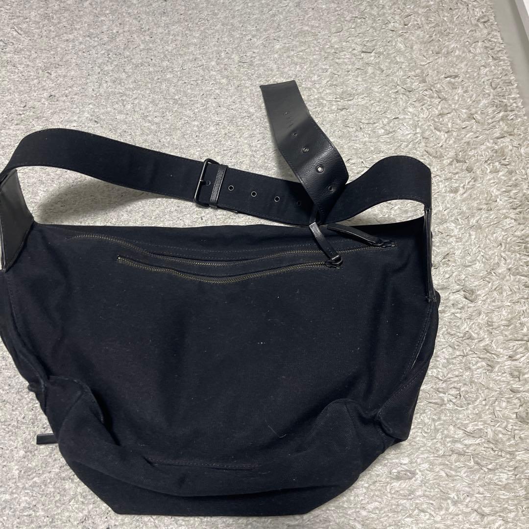 ドリスバンノッテン ブラック ボディバッグ キャンバス レザー