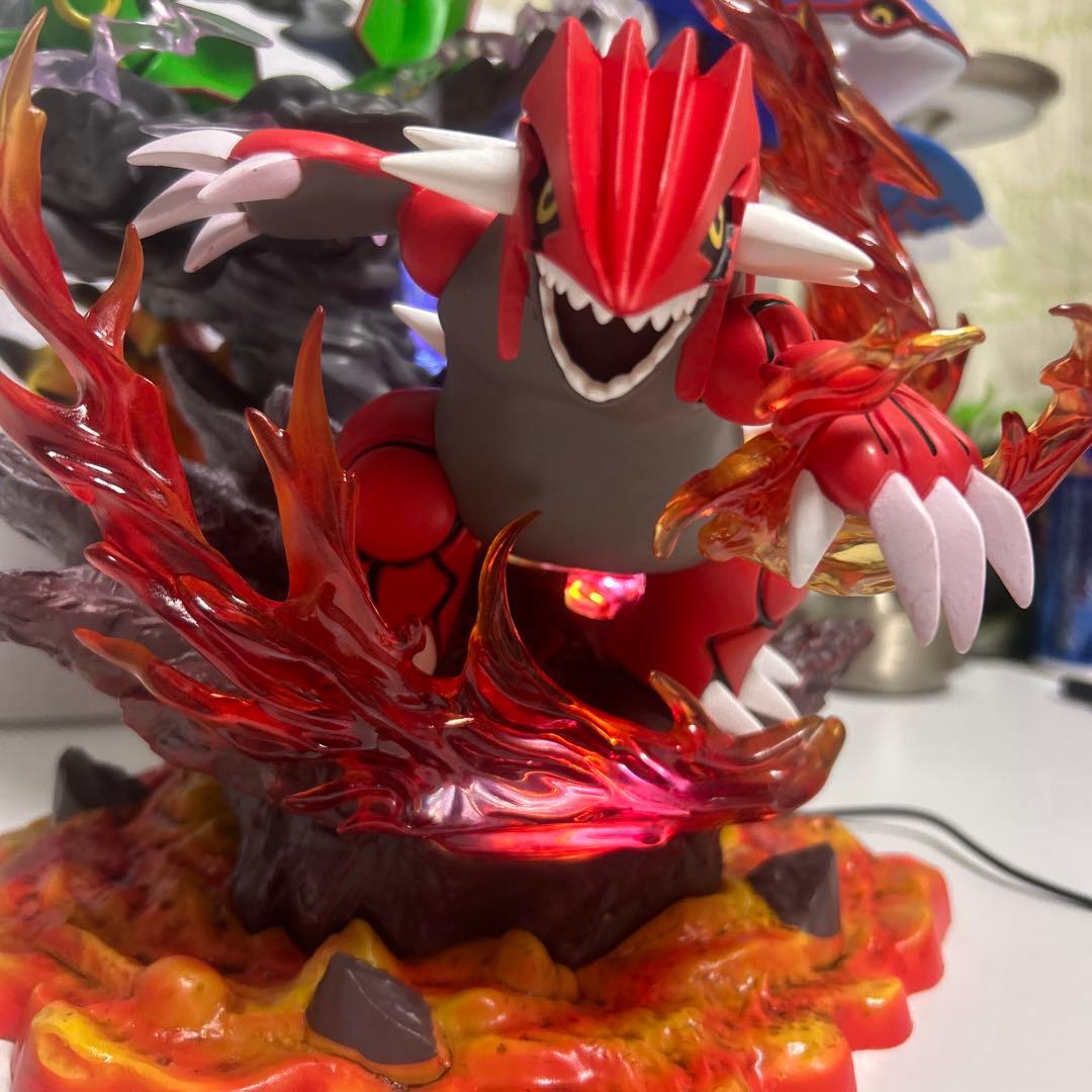 ポケモン フィギュア グラードン カイオーガ レックウザ LED付き