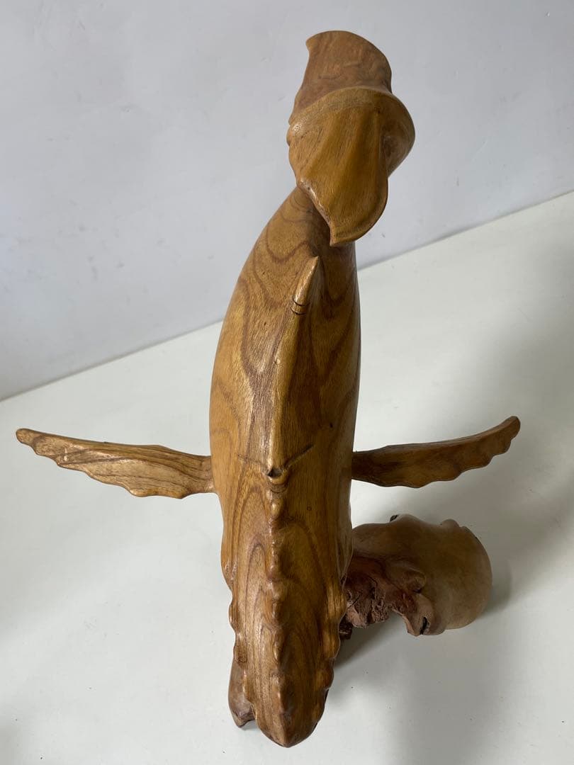 流木工芸 木彫クジラ Whale 彫刻置物《ハンドメイド・一点物・現状品》
