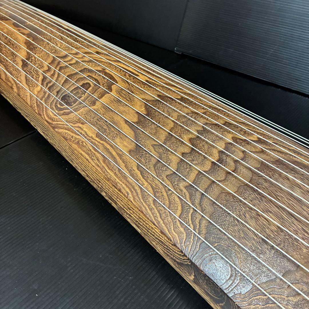 琴 筝 すだれ彫り 上角巻き 紅木装飾 金彩鶴松図 蒔絵口前 並甲 13弦