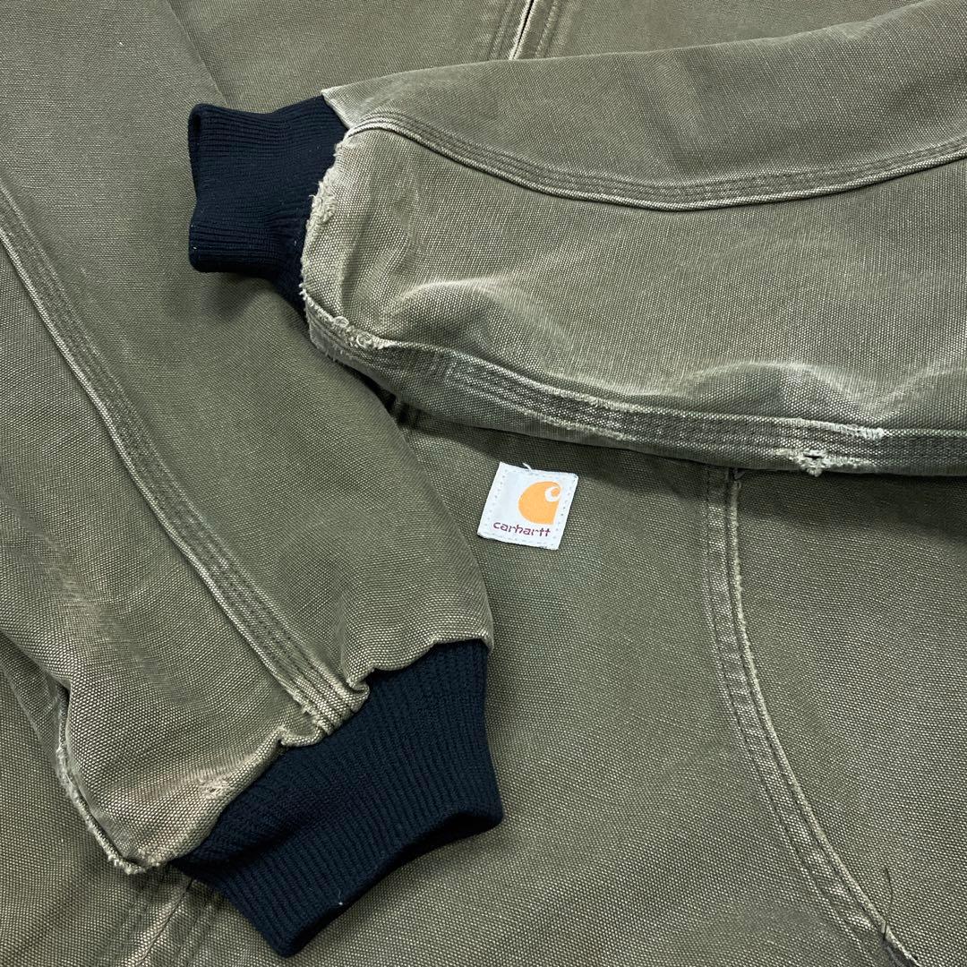 良品 カーハート ダック地 アクティブパーカー 緑 カーキ グリーン XL