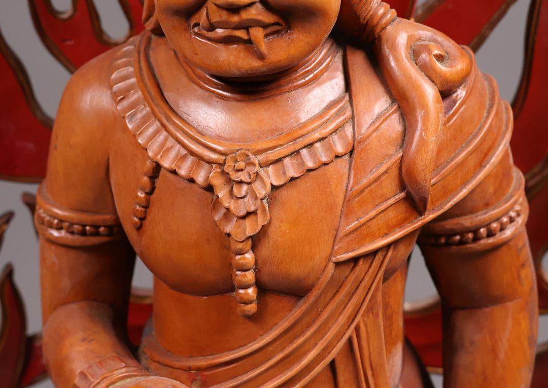 MA827】仏教美術 木造 不動明王立像 全高68cm 仏像 彫刻 木彫 寺院