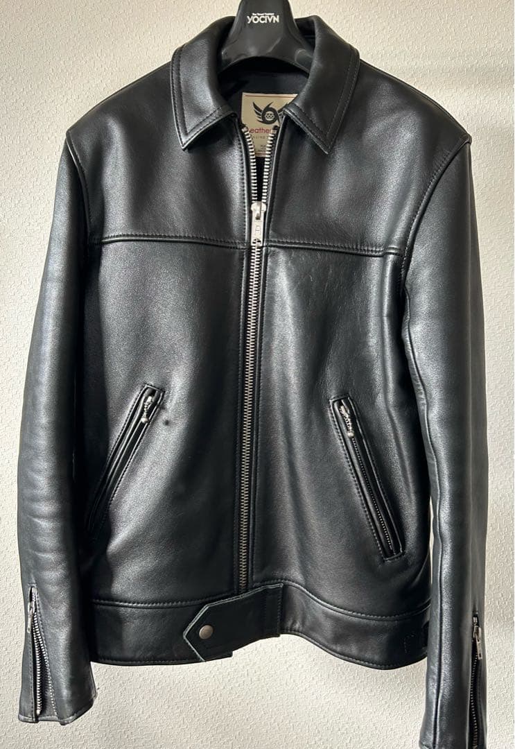666【ステアハイド シングルライダースジャケット】36 ブラック - メルカリ