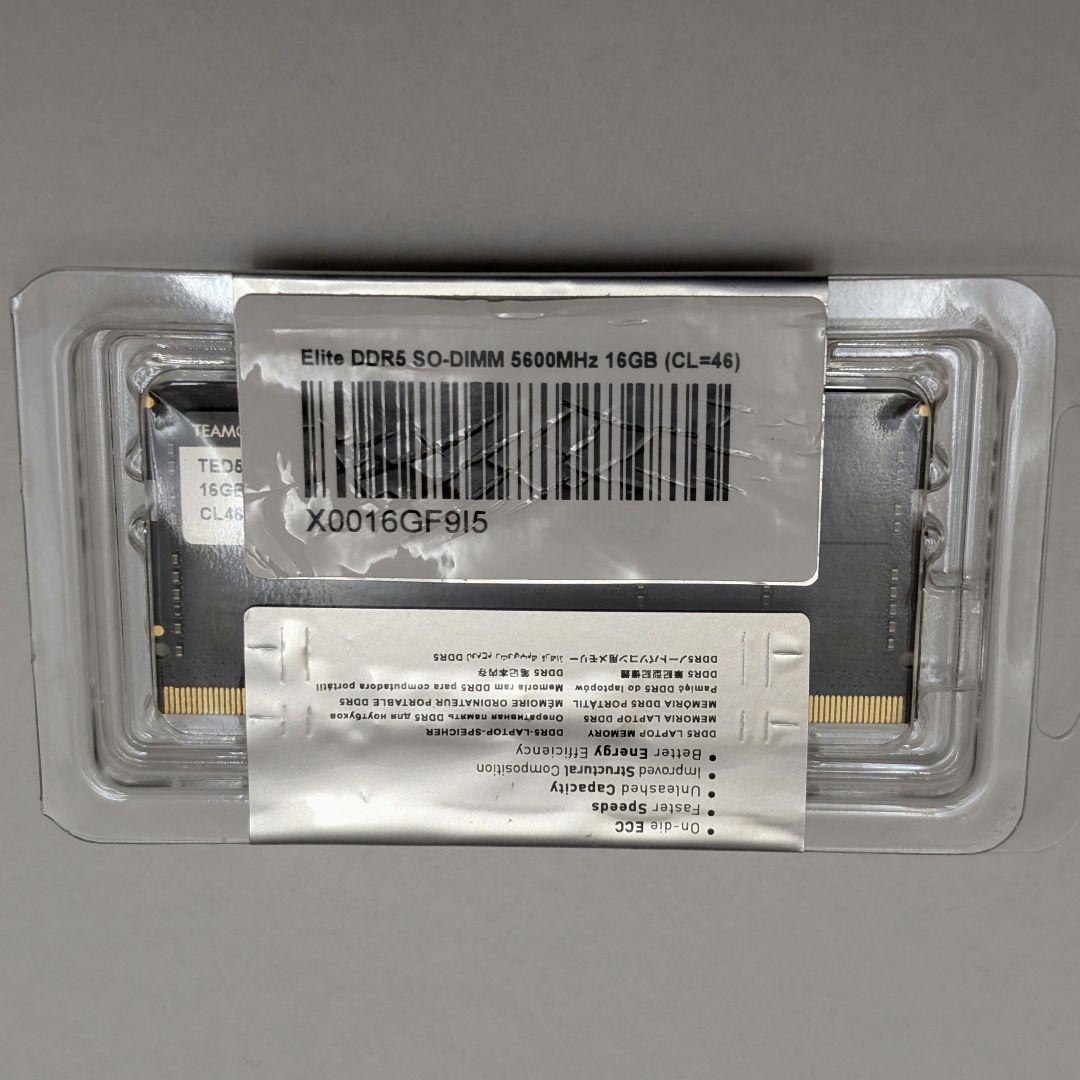Team DDR5 5600 SODIMM 16GB 1枚【開封済未使用品】
