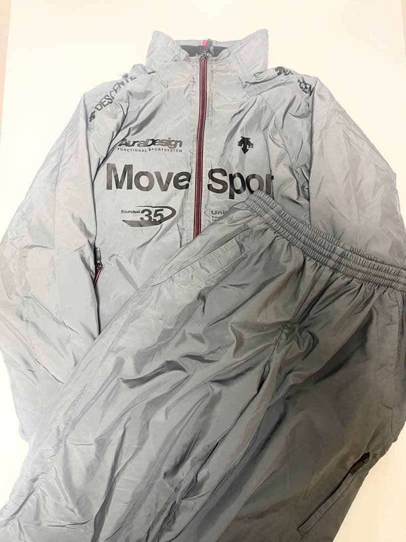 【美品‼️】デサント ムーブスポーツ 裏起毛 セットアップ 上下　防寒　O グレー DESCENTE（デサント） ムーブスポーツ メンズ 上下 DESCENTE MOVESPORT
