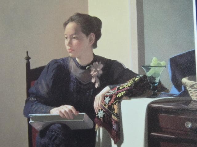 高梨芳実、【紫衣】、希少な画集より、状態良好、新品高級額装付