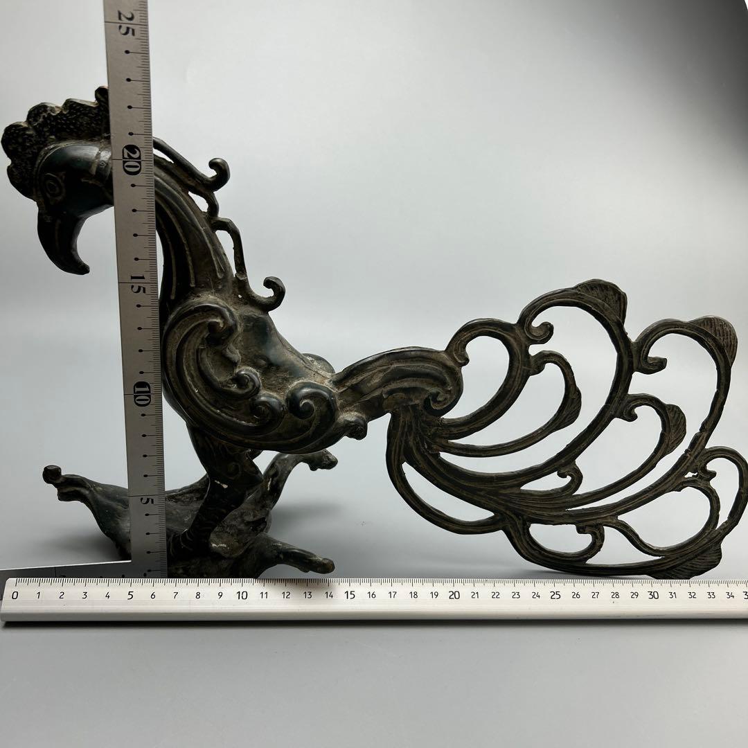 鳳凰のオブジェ ビンテージ 金属製 置物