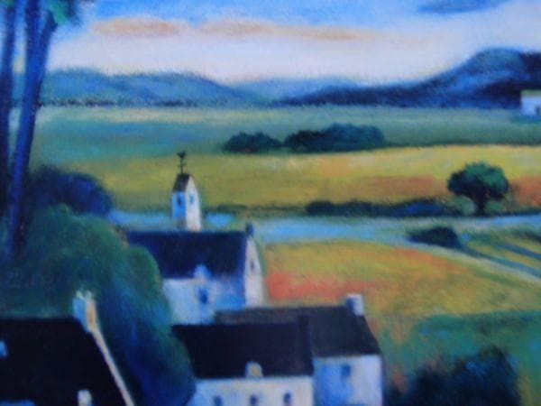 黒木 邦彦 【橋のある風景】 希少画集画、状態良好、新品高級額装付